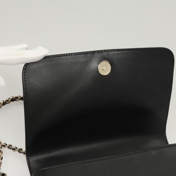 TORY BURCH Chain Shoulder Bag Leather Black Auth 124109 - Picture 10 of 16